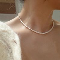 Elegant Round Stainless Steel Imitation Pearl Beaded Plating Necklace main image 2