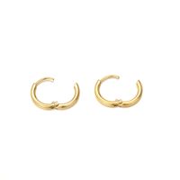1 Pair Simple Style Round Solid Color Plating Stainless Steel 14K Gold Plated Rose Gold Plated Hoop Earrings main image 5