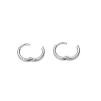 1 Pair Simple Style Round Solid Color Plating Stainless Steel 14K Gold Plated Rose Gold Plated Hoop Earrings main image 2