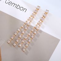 1 Pair Casual Classic Style Tassel Plating Inlay Rhinestone Rhinestones Gold Plated Silver Plated Drop Earrings main image 4