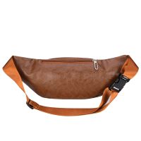 Men's Business Solid Color Pu Leather Waterproof Waist Bags main image 4