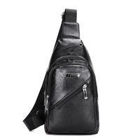 Men's Business Solid Color Pu Leather Waterproof Waist Bags sku image 1