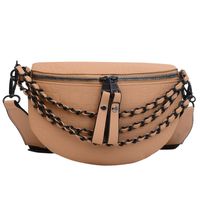 Frau Strassenmode Einfarbig Pu-leder Taille Taschen sku image 3