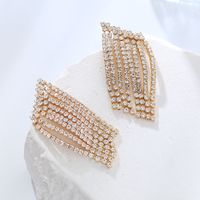 1 Pair Classic Style Shiny Tassel Plating Inlay Rhinestone Rhinestones Gold Plated Silver Plated Drop Earrings main image 4