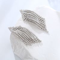 1 Pair Classic Style Shiny Tassel Plating Inlay Rhinestone Rhinestones Gold Plated Silver Plated Drop Earrings main image 3