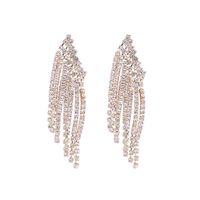 1 Pair Classic Style Shiny Tassel Plating Inlay Rhinestone Rhinestones Gold Plated Silver Plated Drop Earrings main image 2
