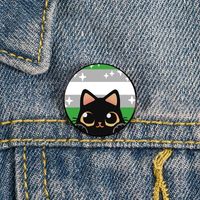 Estilo De Dibujos Animados Animal Gato Metal Impresión Unisexo Broches sku image 9