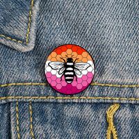 Cute Bee Metal Printing Unisex Brooches sku image 3