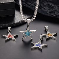 Hip Hop Star Alliage Incruster Strass Unisexe Pendentif main image 1