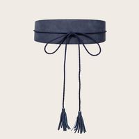 Modern Style Solid Color Pu Leather Handmade Tassel Women's Leather Belts main image 3
