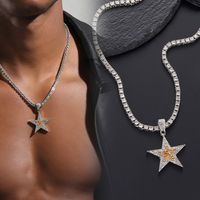 Hip Hop Estrella Aleación Embutido Diamantes De Imitación Unisexo Collar Colgante sku image 4