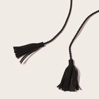 Modern Style Solid Color Pu Leather Handmade Tassel Women's Leather Belts main image 2