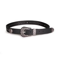 Retro Solid Color Alloy Women's Leather Belts main image 3