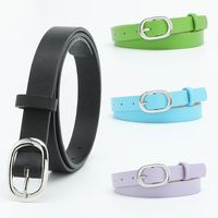 Basic Simple Style Solid Color Pu Leather Alloy Women's Leather Belts main image 1