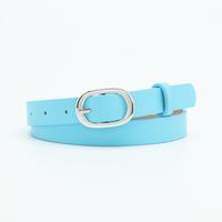 Basic Simple Style Solid Color Pu Leather Alloy Women's Leather Belts sku image 8