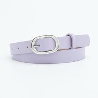 Basic Simple Style Solid Color Pu Leather Alloy Women's Leather Belts sku image 6