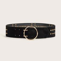 Basic Solid Color Pu Leather Rivet Women's Leather Belts main image 1