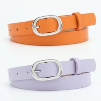 Basic Simple Style Solid Color Pu Leather Alloy Women's Leather Belts main image 4