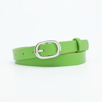 Basic Simple Style Solid Color Pu Leather Alloy Women's Leather Belts sku image 5