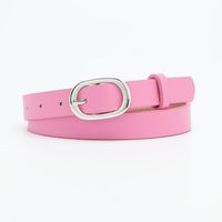 Basic Simple Style Solid Color Pu Leather Alloy Women's Leather Belts sku image 7