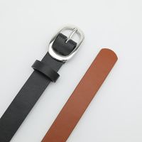 Basic Simple Style Solid Color Pu Leather Alloy Women's Leather Belts main image 2