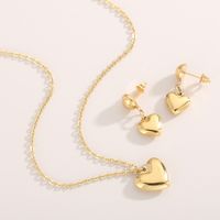Titanium Steel 18K Gold Plated Modern Style Plating Heart Shape Bracelets Earrings Necklace main image 8
