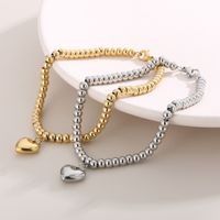 Titanium Steel 18K Gold Plated Modern Style Plating Heart Shape Bracelets Earrings Necklace main image 3