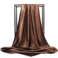 Women's Elegant Basic Simple Style Solid Color Satin Satin Printing Silk Scarf sku image 22