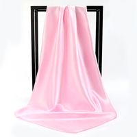 Women's Elegant Basic Simple Style Solid Color Satin Satin Printing Silk Scarf sku image 27