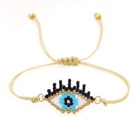 Ethnic Style Devil's Eye Glass Rope Beaded Knitting Unisex Bracelets sku image 1