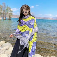 Women's Ethnic Style Flower Thick Twill Cotton Printing Shawl sku image 38