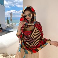 Women's Ethnic Style Flower Thick Twill Cotton Printing Shawl sku image 43