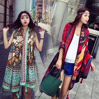 Women's Ethnic Style Flower Thick Twill Cotton Printing Shawl main image 1