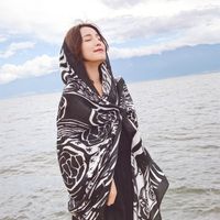 Women's Ethnic Style Flower Thick Twill Cotton Printing Shawl sku image 37