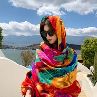 Women's Ethnic Style Flower Thick Twill Cotton Printing Shawl sku image 41