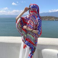 Women's Ethnic Style Flower Thick Twill Cotton Printing Shawl sku image 45