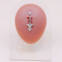 Modern Style Heart Shape Stainless Steel Plating Inlay Artificial Gemstones Belly Ring main image 5