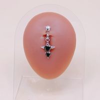 Modern Style Heart Shape Stainless Steel Plating Inlay Artificial Gemstones Belly Ring main image 4