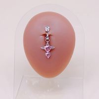 Modern Style Heart Shape Stainless Steel Plating Inlay Artificial Gemstones Belly Ring main image 2