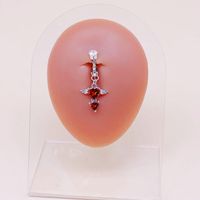 Modern Style Heart Shape Stainless Steel Plating Inlay Artificial Gemstones Belly Ring main image 3