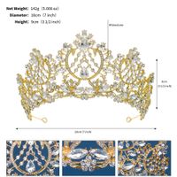 Simple Style Water Droplets Rhinestone Inlay Artificial Diamond Crown 1 Piece sku image 2