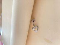 Casual Simple Style Heart Shape Stainless Steel Alloy Plating Hollow Out Inlay Artificial Pearls White Gold Plated Belly Ring main image 2