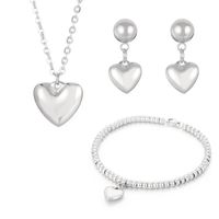 Titanium Steel 18K Gold Plated Modern Style Plating Heart Shape Bracelets Earrings Necklace sku image 1