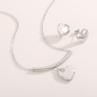 Titanium Steel 18K Gold Plated Streetwear Plating Heart Shape Earrings Necklace main image 3