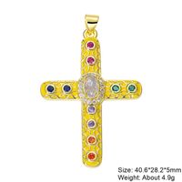 Exaggerated Simple Style Cross Copper Plating Inlay Pearl Zircon Gold Plated Charms sku image 20