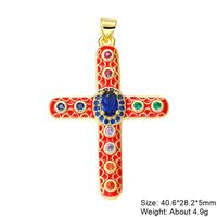 Exaggerated Simple Style Cross Copper Plating Inlay Pearl Zircon Gold Plated Charms sku image 23