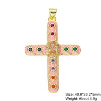 Exaggerated Simple Style Cross Copper Plating Inlay Pearl Zircon Gold Plated Charms sku image 26