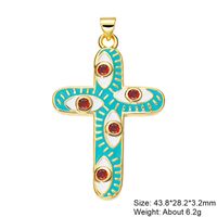 Exaggerated Simple Style Cross Copper Plating Inlay Pearl Zircon Gold Plated Charms sku image 2