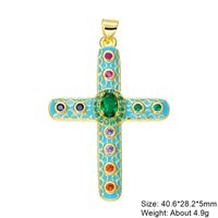 Exaggerated Simple Style Cross Copper Plating Inlay Pearl Zircon Gold Plated Charms sku image 27