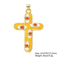 Exaggerated Simple Style Cross Copper Plating Inlay Pearl Zircon Gold Plated Charms sku image 3
